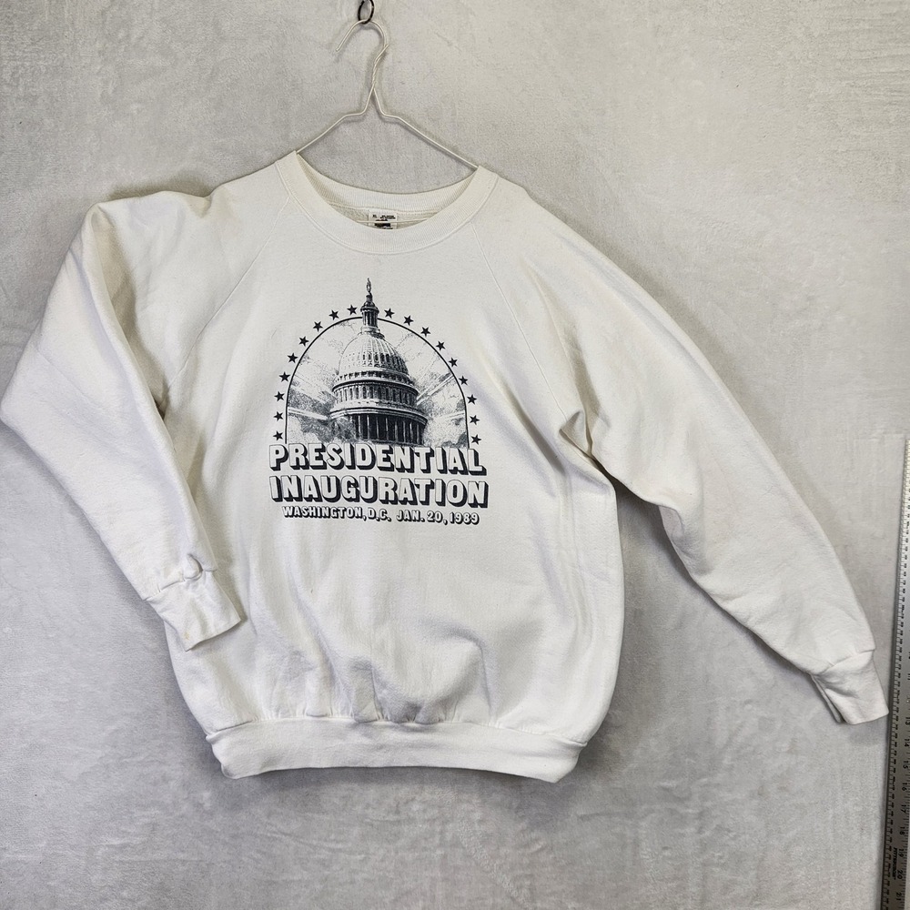 Vintage 1989 Presidential Inauguration Sweatshirt Fruit of the Loom White XL